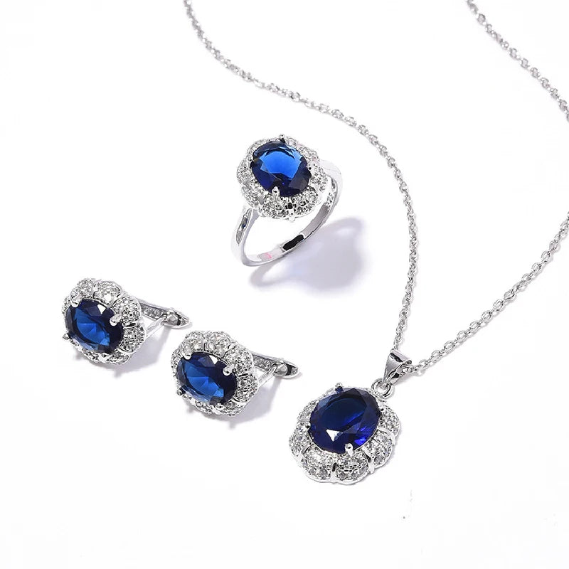 AVERLLA™ Zircon Silver Jewelry Set