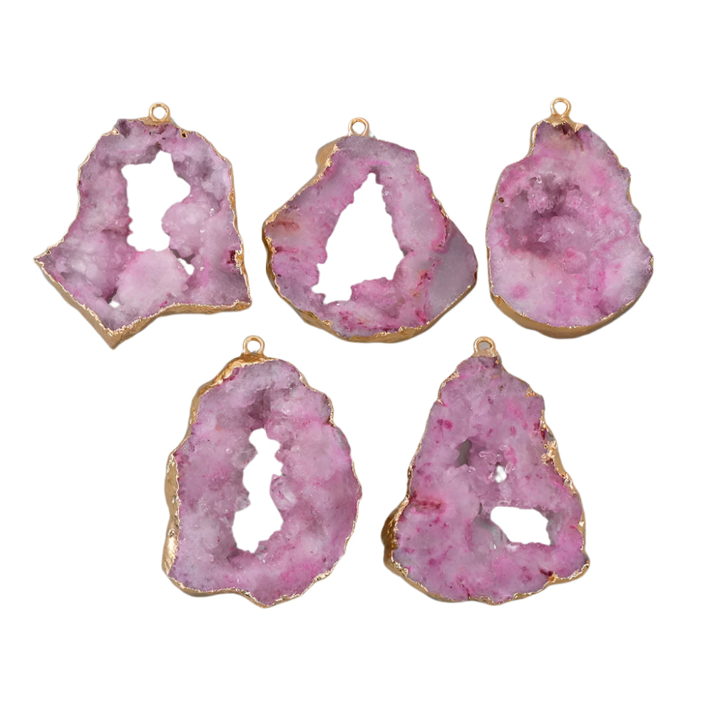 AVERLLA™ Irregular Geode Slice Pendants – Colorful Agate Charms