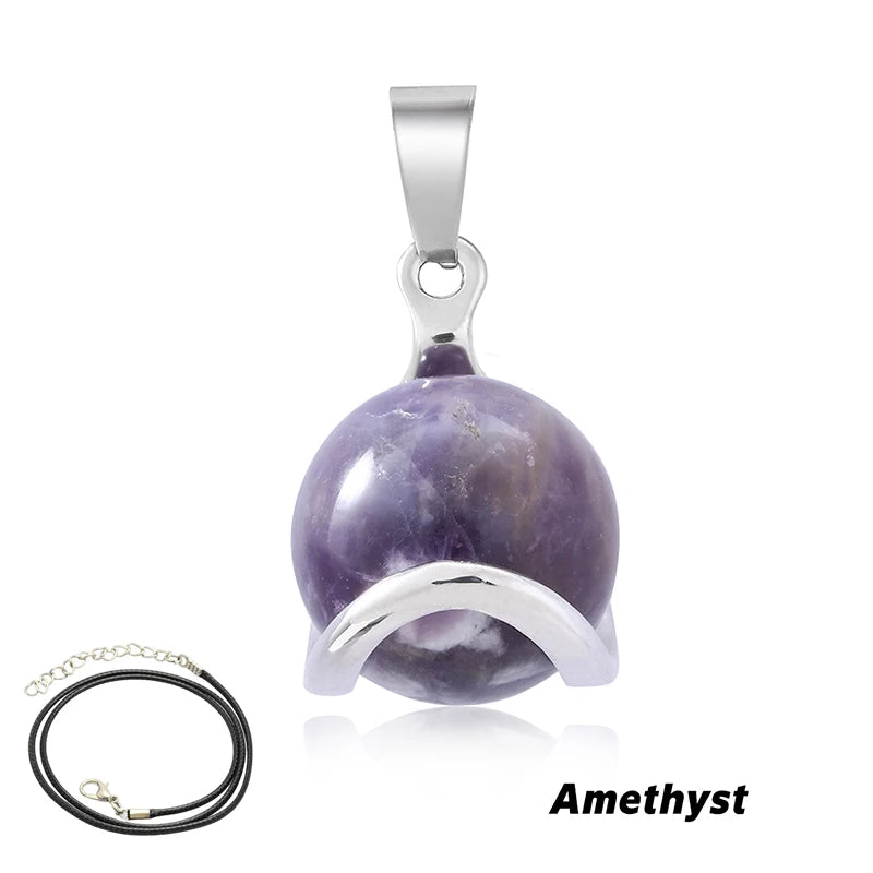 AVERLLA™ Natural Stone Spherical Pendant Necklace