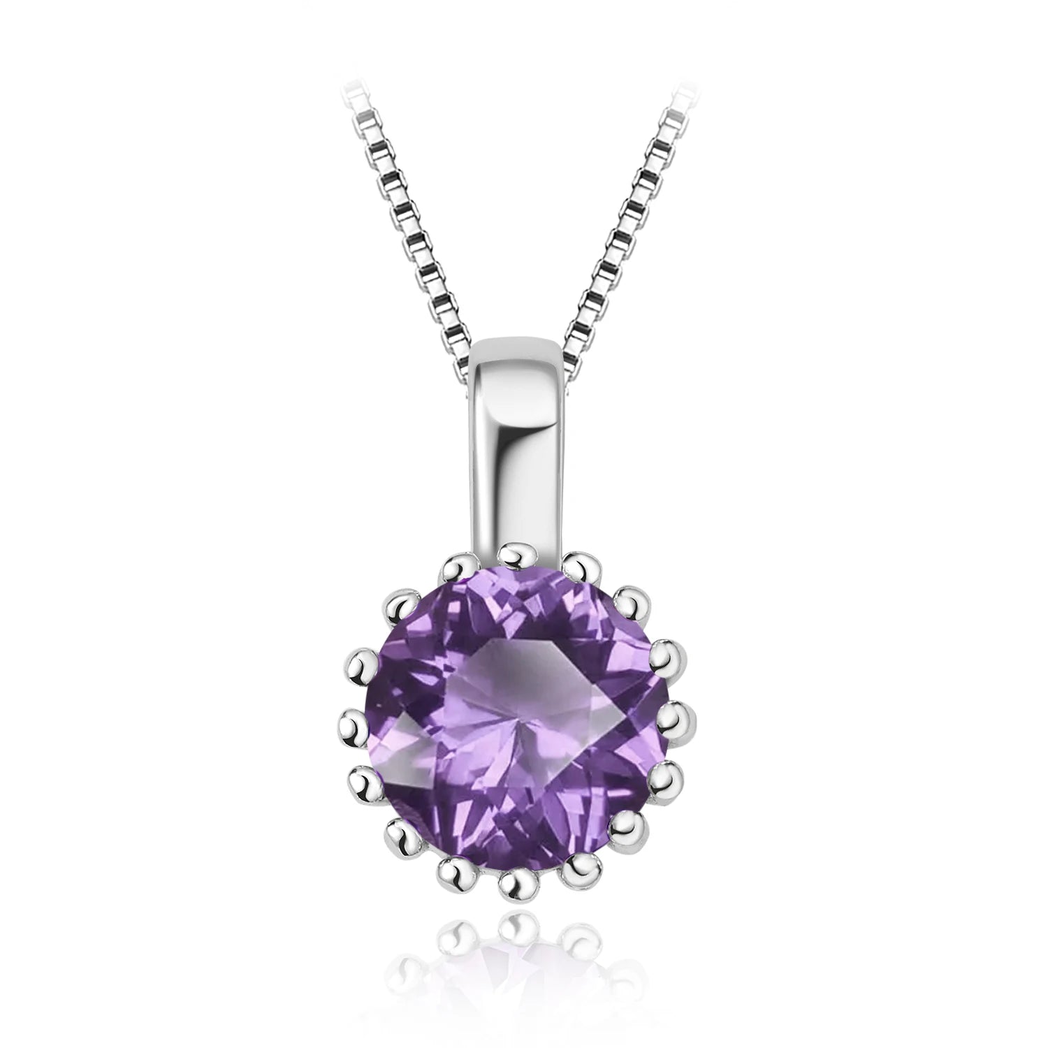 AVERLLA™ Amethyst Pendant Necklace in 925 Sterling Silver for Women