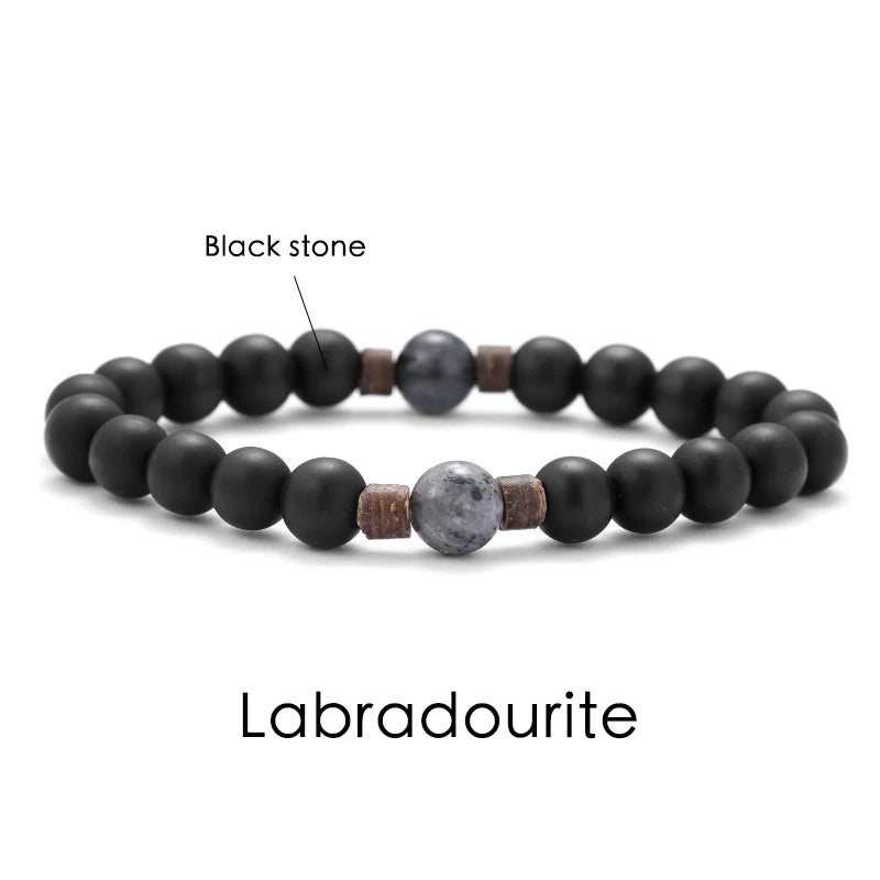 AVERLLA™ Volcanic Rock Beaded Bracelet with Tibetan Buddha