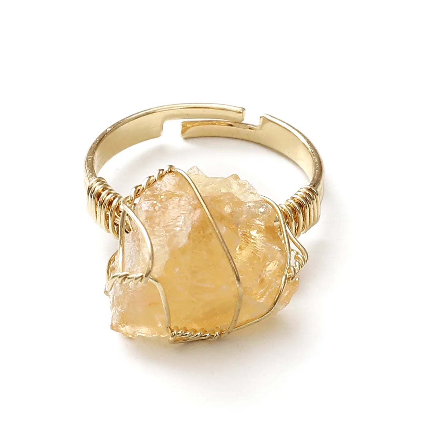 AVERLLA™  Farsighte Star Adjustable Crystal Rings – Natural Stone & Gold Wire