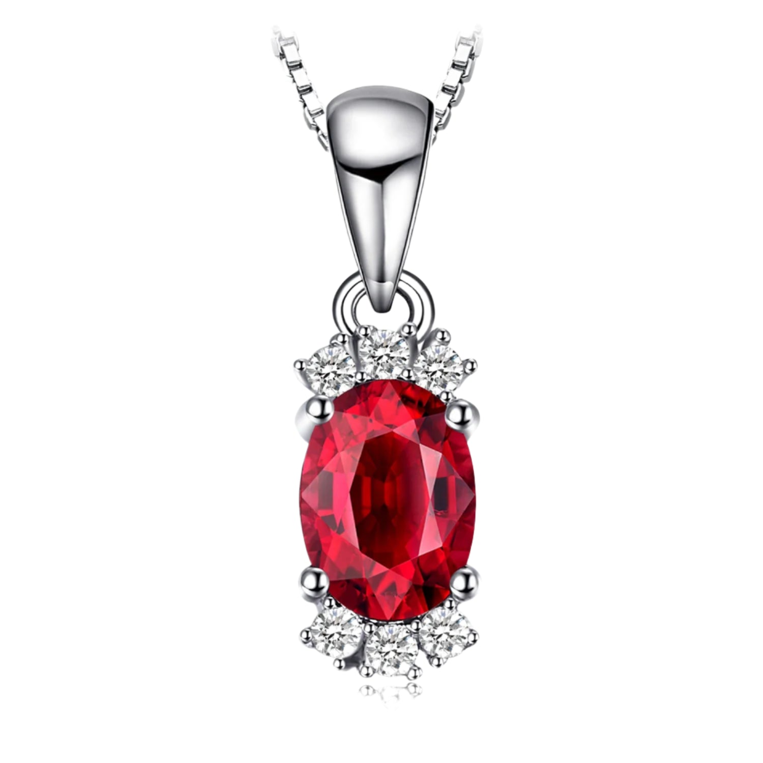 AVERLLA™ Radiant Oval Red Garnet Pendant Necklace