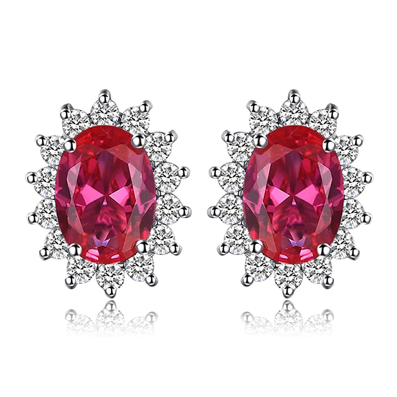 AVERLLA™ Sapphire & Ruby Princess Diana Stud Earrings