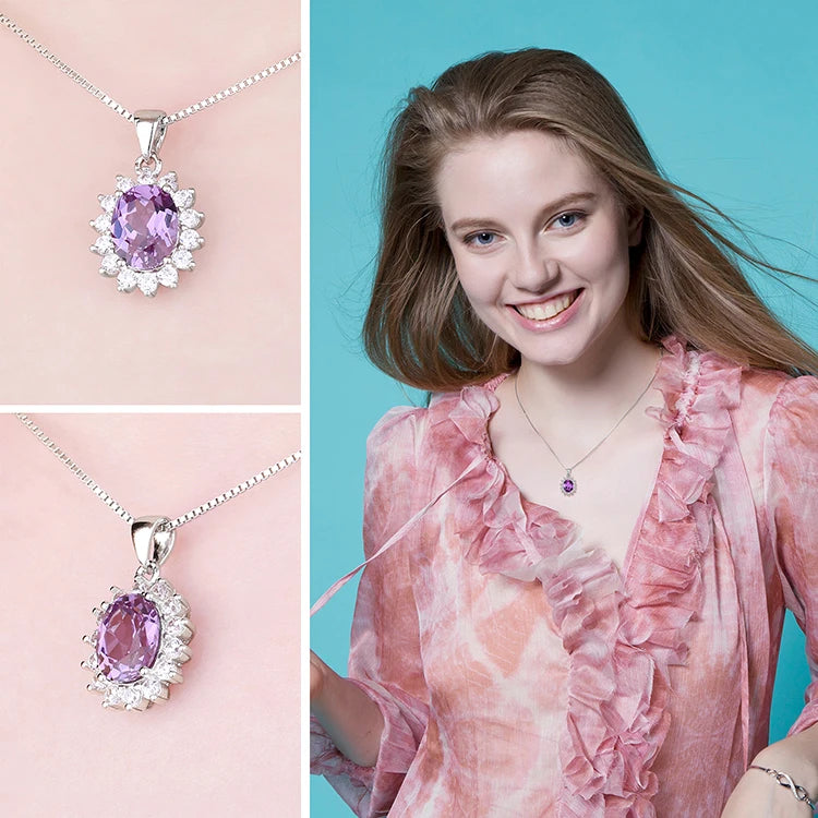 AVERLLA™ Created Alexandrite Sapphire & Multi-Gemstone Silver Pendant Necklace