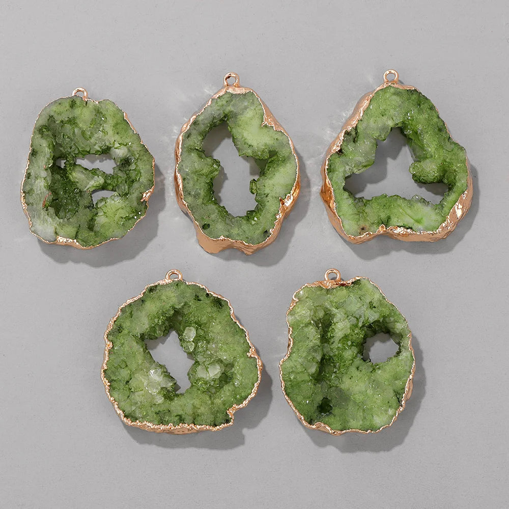 AVERLLA™ Irregular Geode Slice Pendants – Colorful Agate Charms