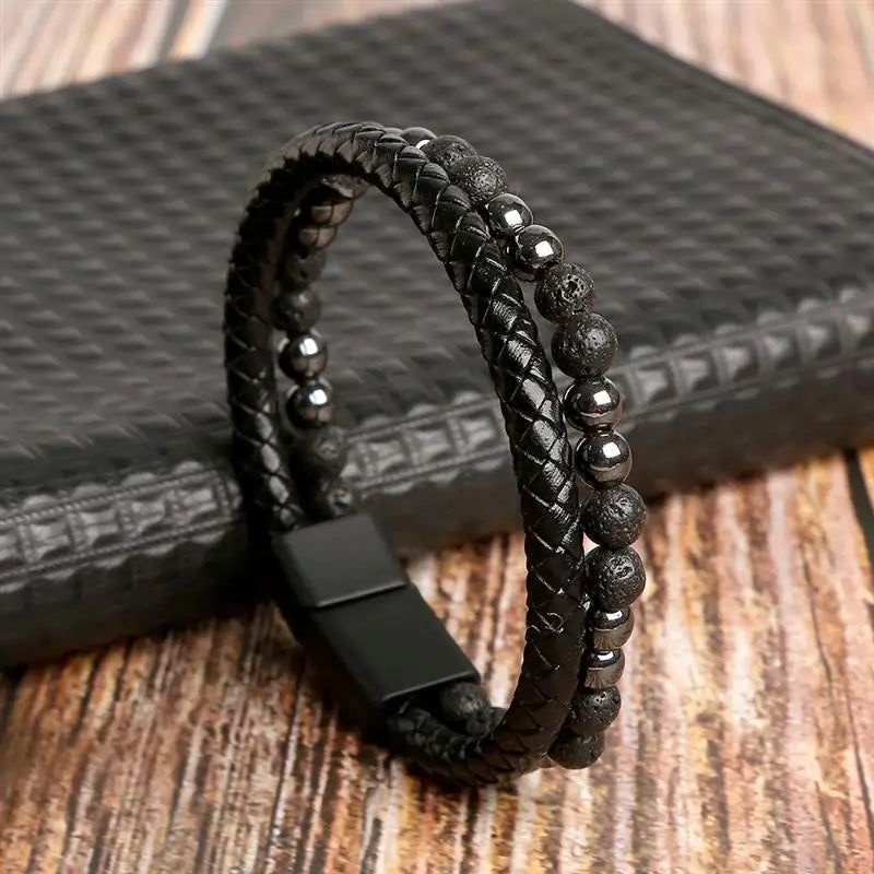 AVERLLA™ Cross Braided Leather Bracelet