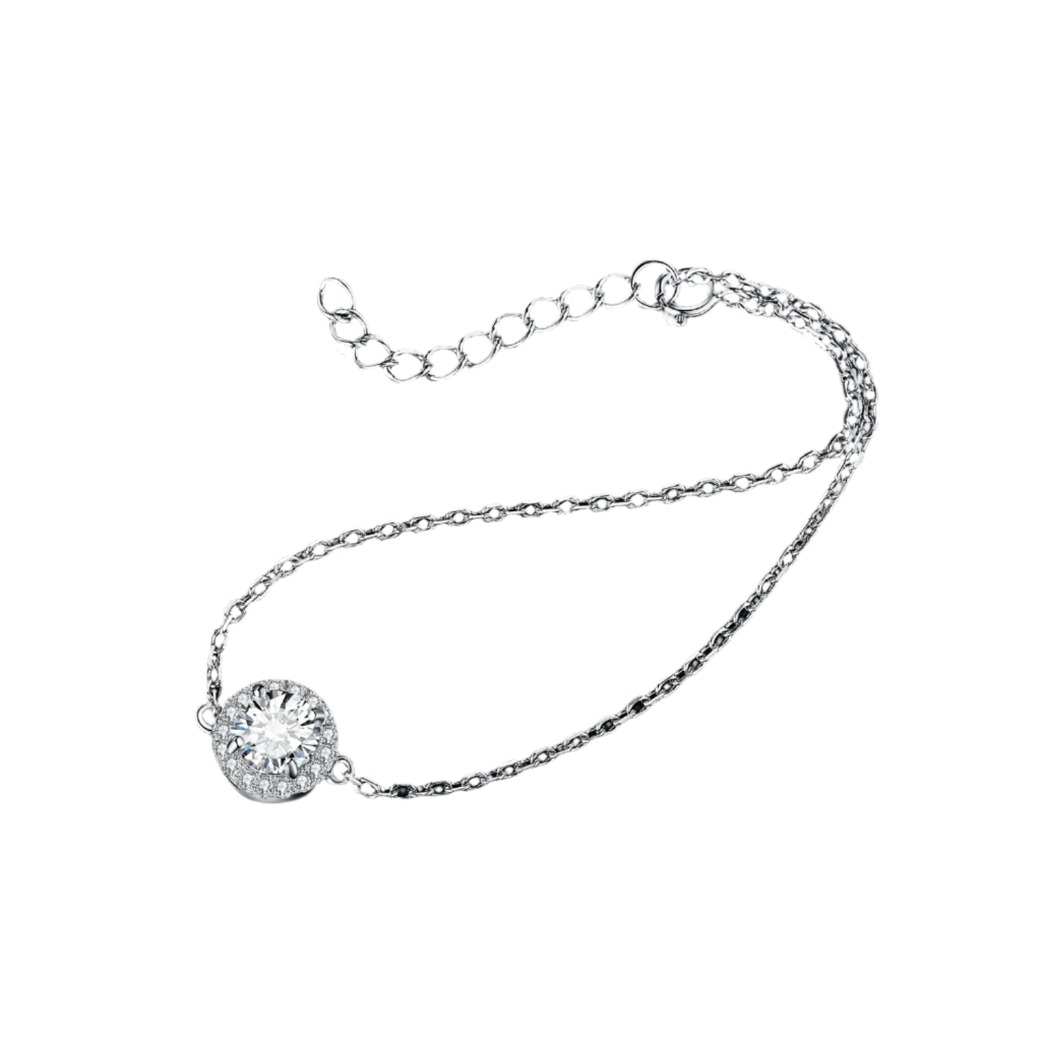 AVERLLA™ Moissanite Halo Adjustable Link Bracelet