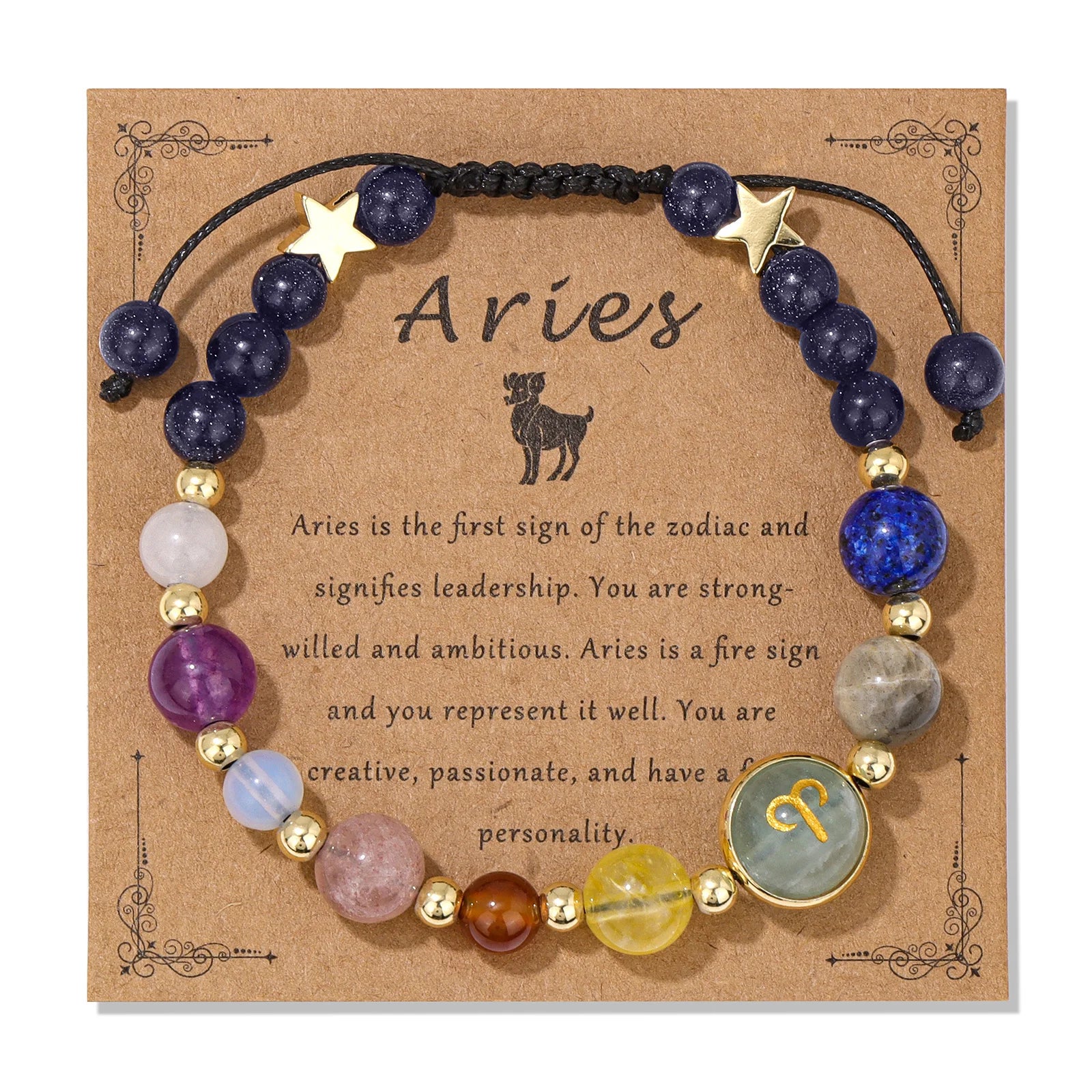 AVERLLA™ Zodiac Natural Stone Charm Bracelet