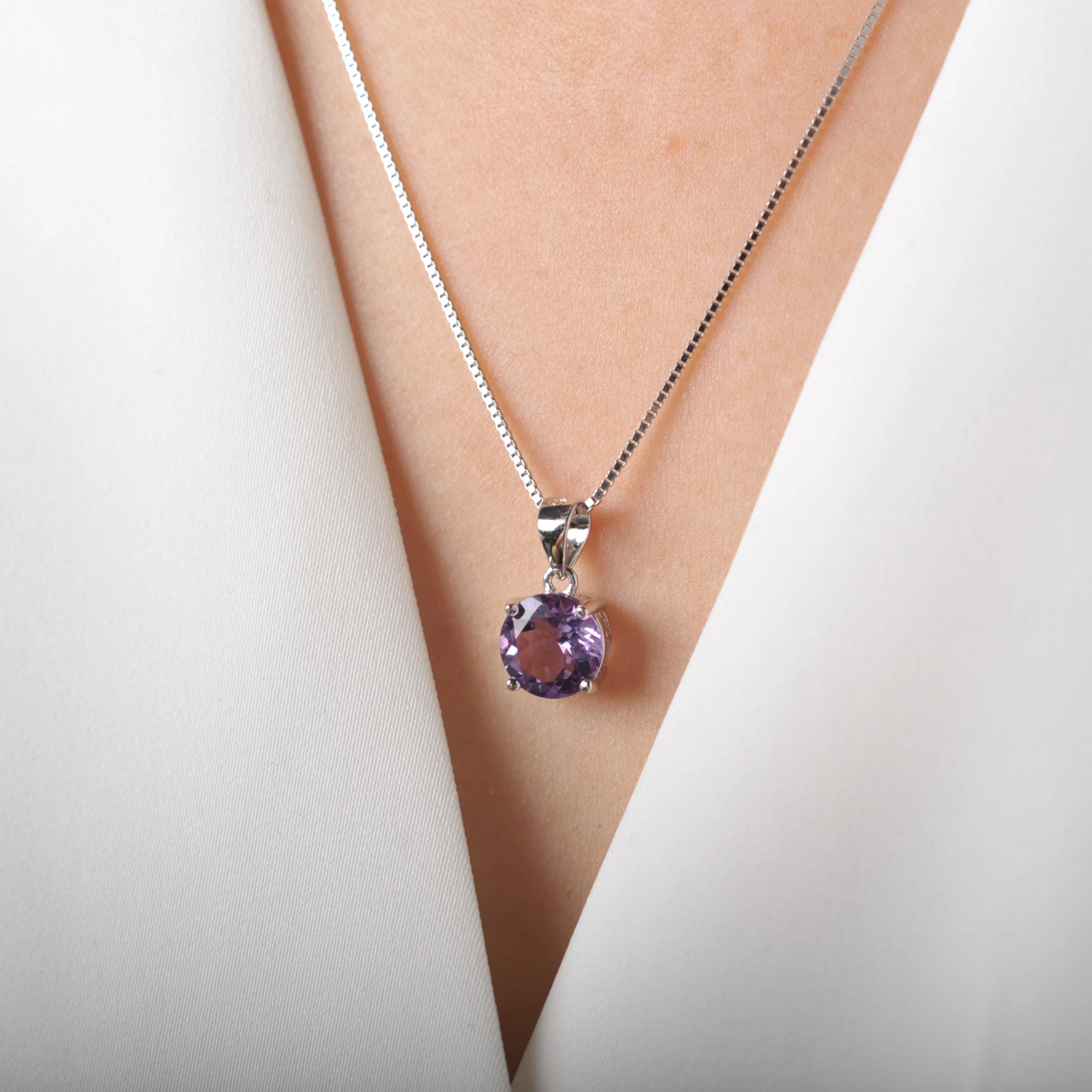 AVERLLA™ Radiant Birthstone Amethyst & Gemstone Pendant Necklace