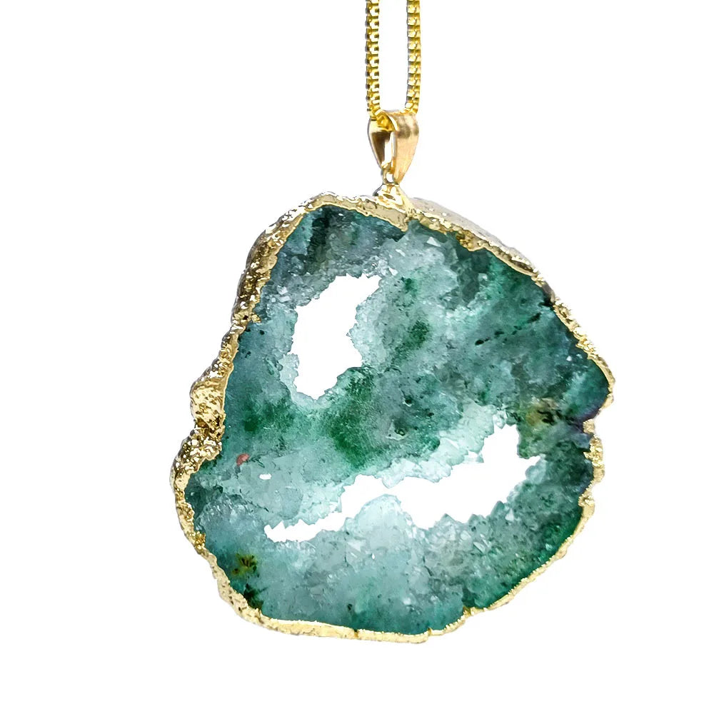 AVERLLA™ Natural Agate Druzy Pendant Necklace