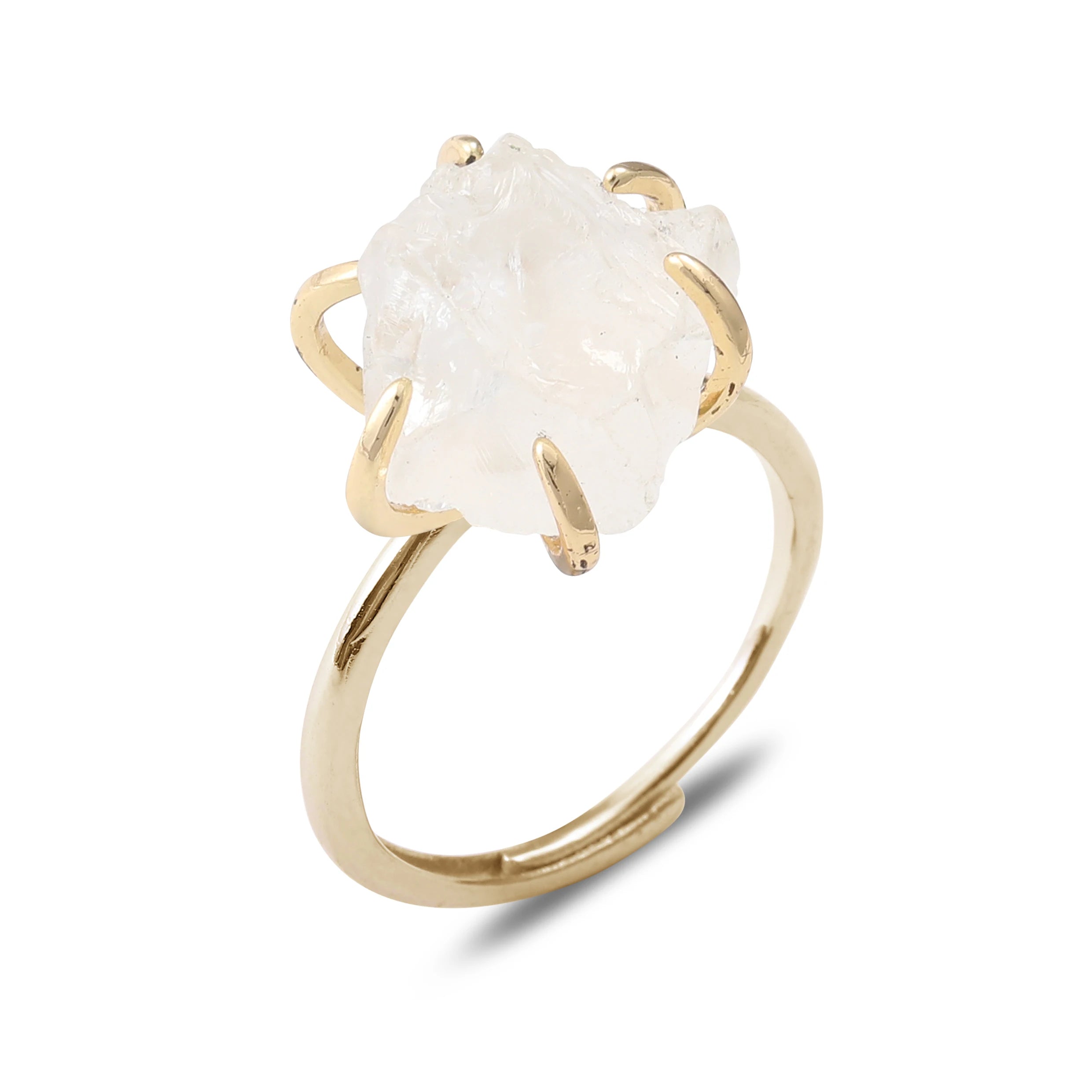 AVERLLA™  Crystal Rings Farsighte Star Adjustable  – Natural Stone & Gold Wire