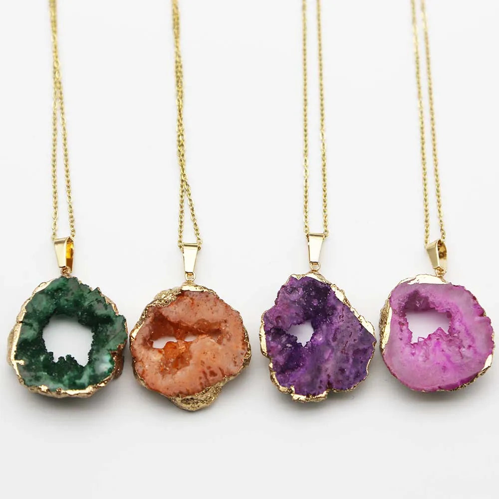 AVERLLA™ Irregular Raw Stone Slice Necklace Pendants – Crystal