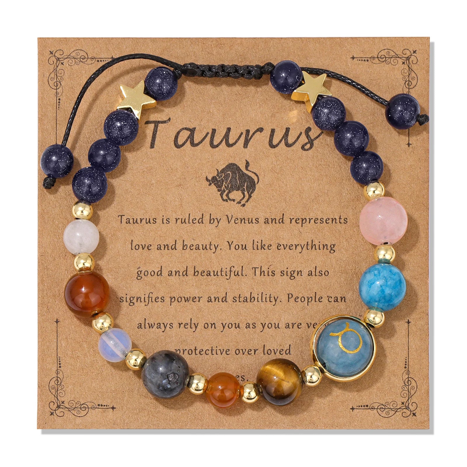 AVERLLA™ Zodiac Natural Stone Charm Bracelet