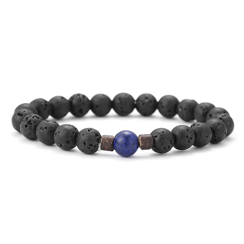 AVERLLA™ Volcanic Rock Beaded Bracelet with Tibetan Buddha