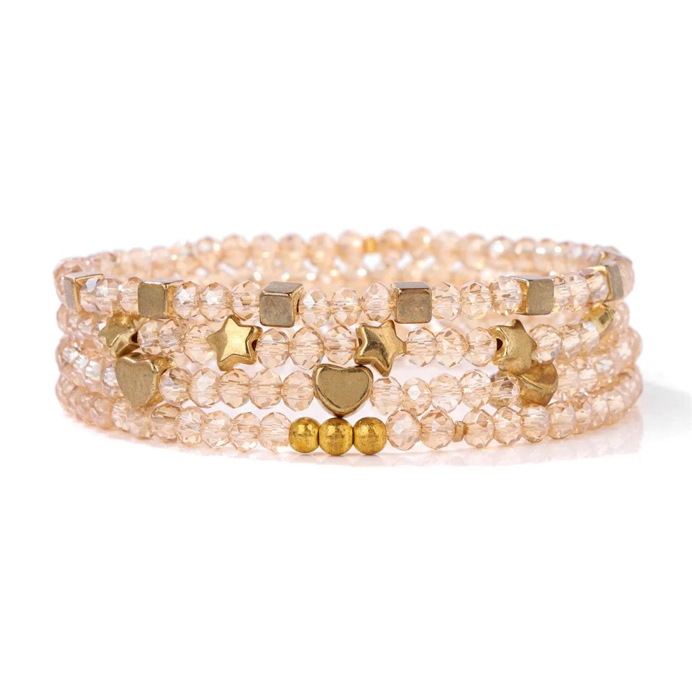 AVERLLA™  4pcs Natural Stone Beaded Bracelets