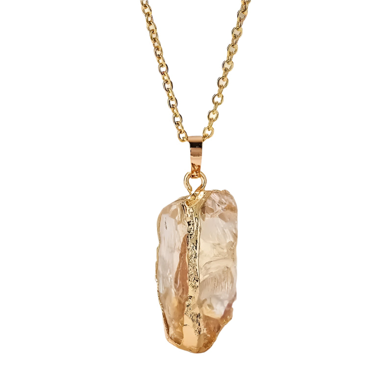 AVERLLA™ Irregular Gold-Plated Amethyst Agate Pendant Necklace