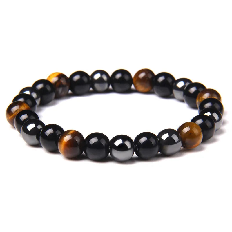 AVERLLA™ Tranquil Shield Black Obsidian & Tiger Eye Bracelet