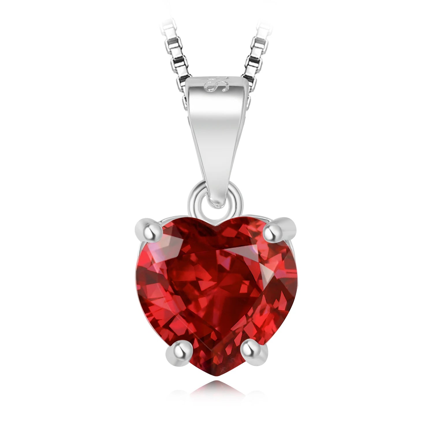 AVERLLA™ Heart 1.57ct Citrine, Sky Blue Topaz, Garnet & Amethyst Birthstone Pendant Necklace in 925 Sterling Silver