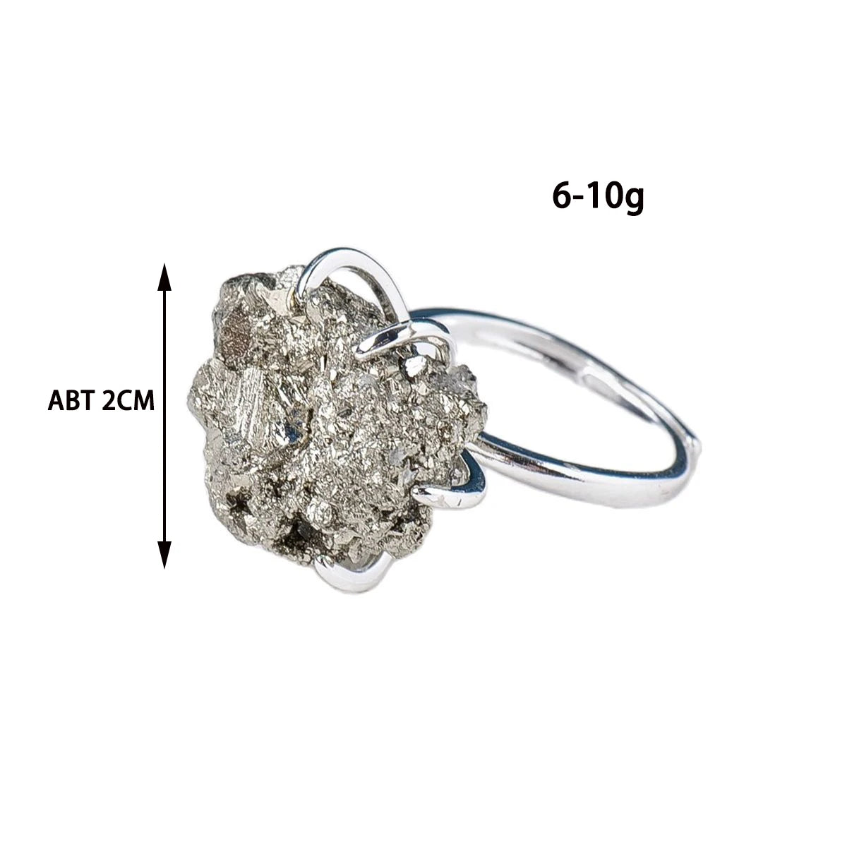 AVERLLA™ Natural Pyrite Adjustable Ring – Raw Crystal