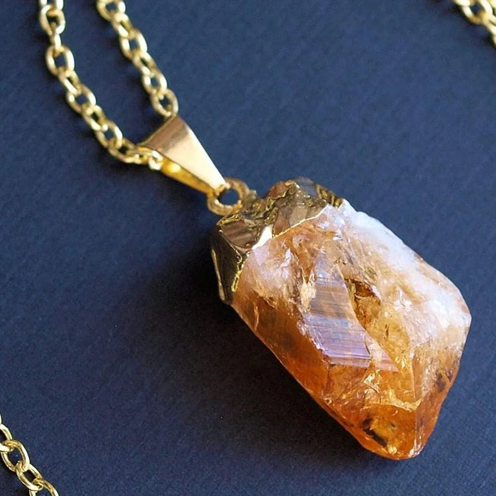 AVERLLA™ Natural Raw Citrine Pendant Irregular Healing Crystal