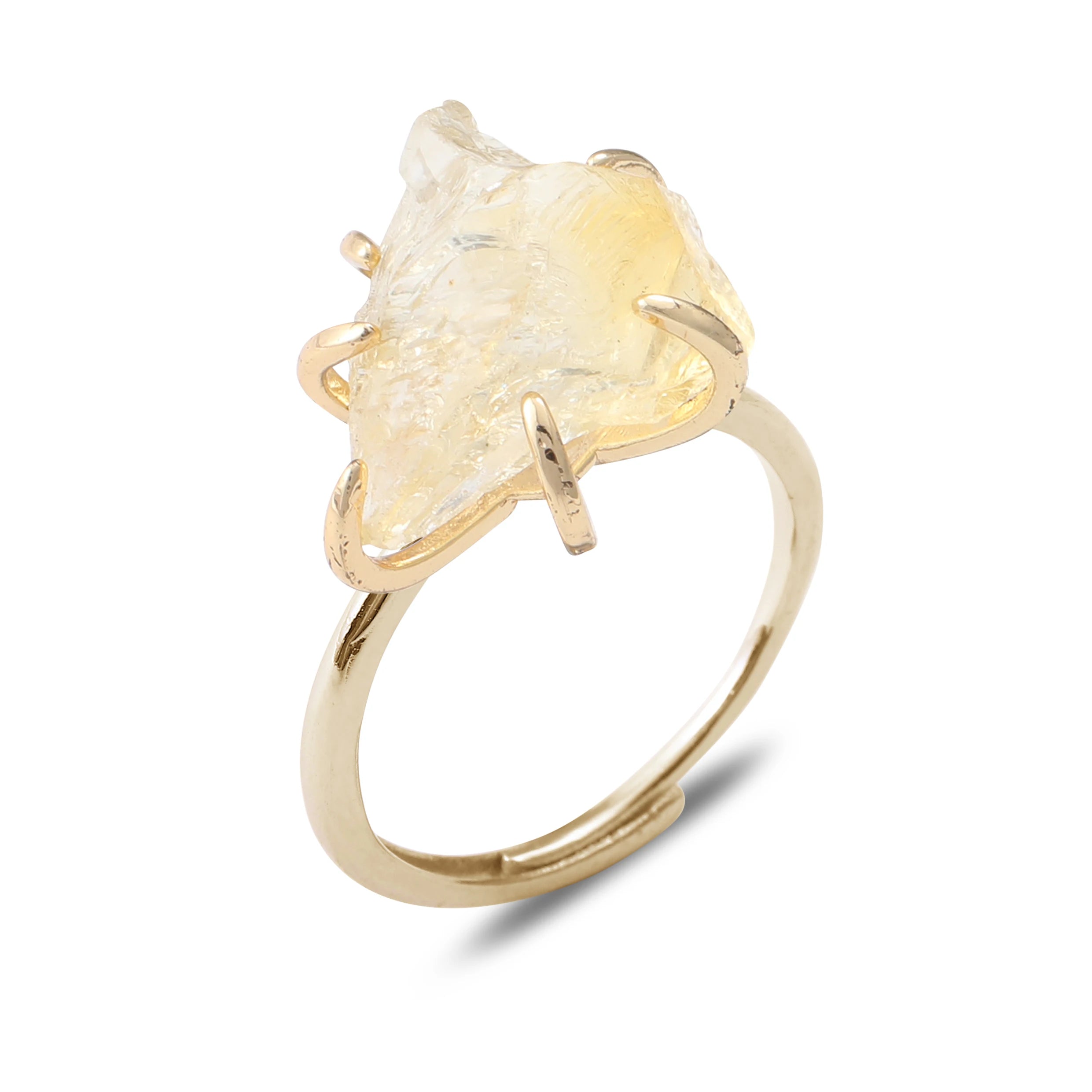 AVERLLA™  Crystal Rings Farsighte Star Adjustable  – Natural Stone & Gold Wire