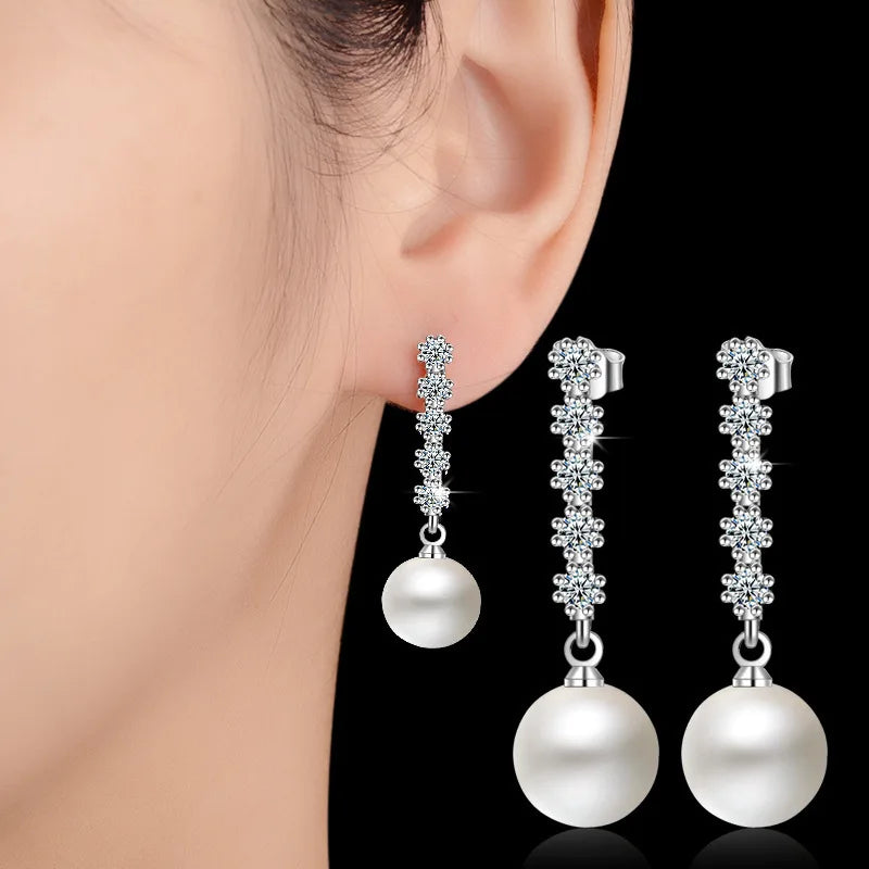 AVERLLA™ CZ Pearl Ball Stud Earrings