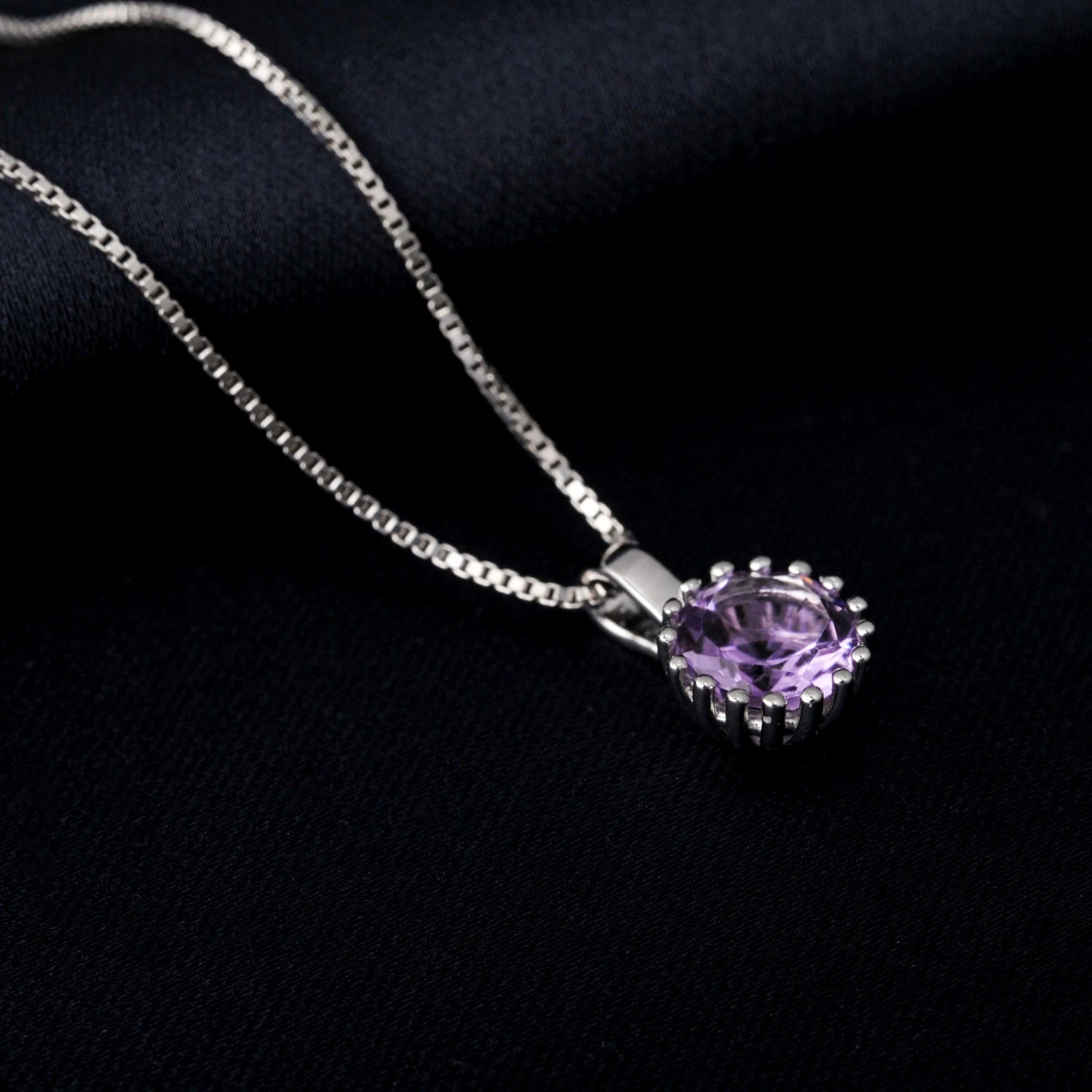 AVERLLA™ Amethyst Pendant Necklace in 925 Sterling Silver for Women