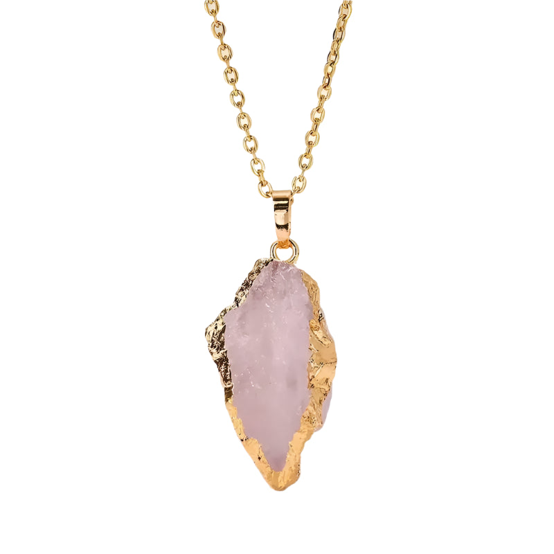 AVERLLA™ Irregular Gold-Plated Amethyst Agate Pendant Necklace