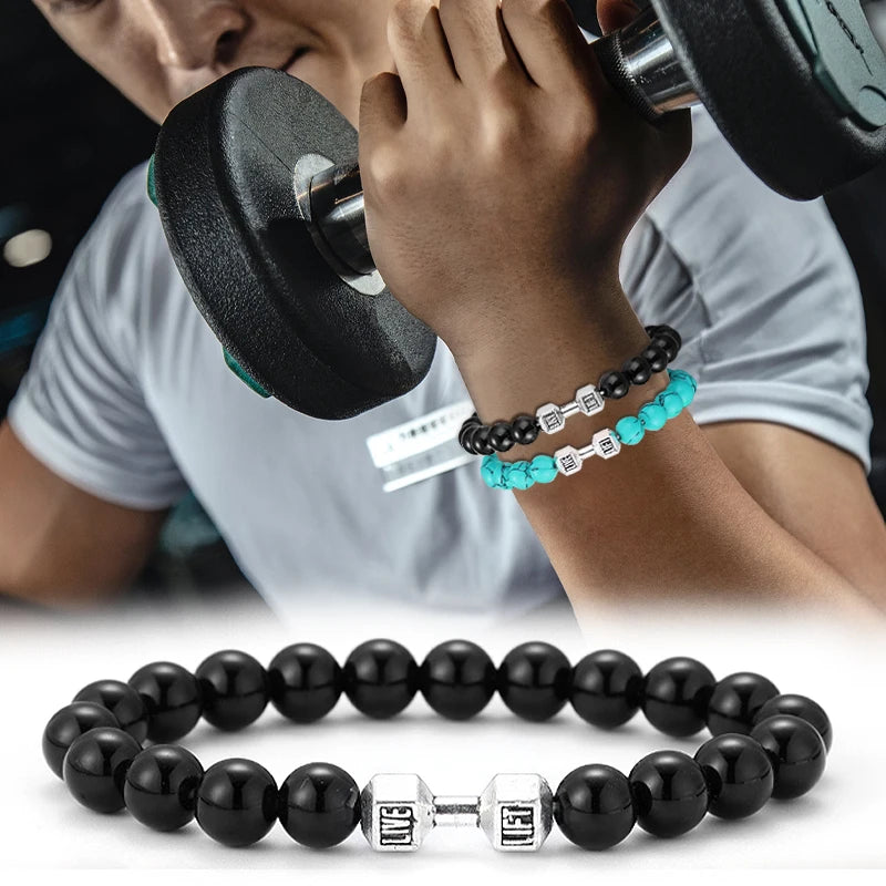 AVERLLA™ Lava Power Volcanic Stone Dumbbell Bracelet