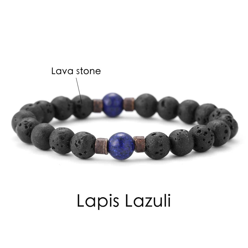 AVERLLA™ Volcanic Rock Beaded Bracelet with Tibetan Buddha