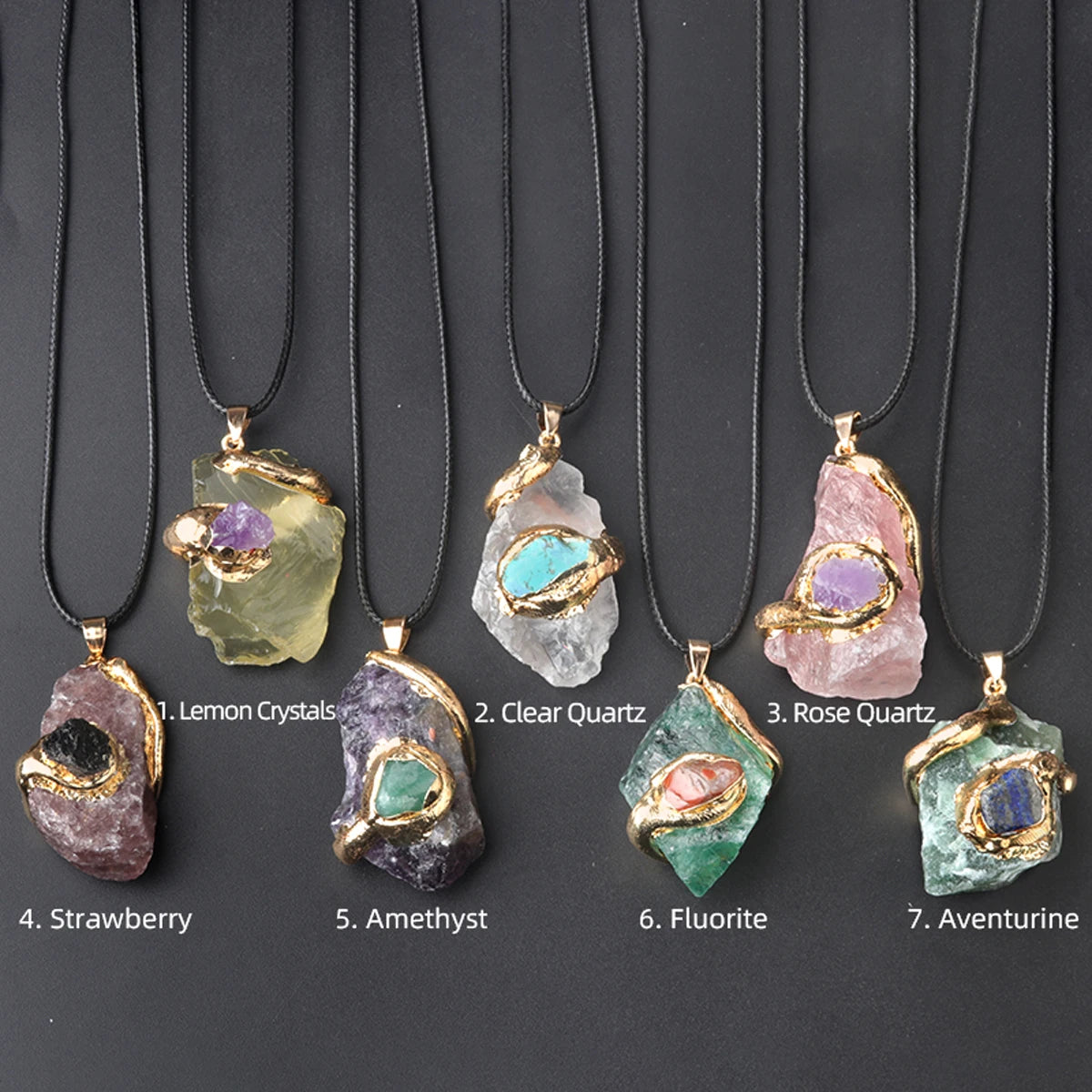 AVERLLA™  Crystal Fluorite Natural Raw Stone Irregular Pendant