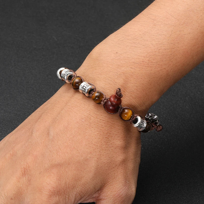 AVERLLA™ Tibetan Buddhism Natural Stone Beads & Red Sandalwood Rosary Bracelet