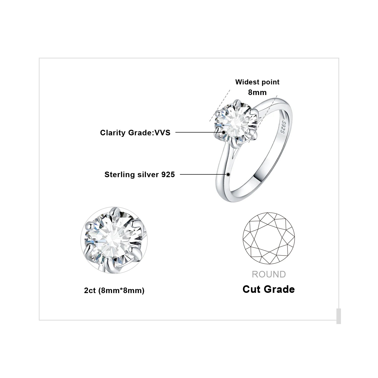 AVERLLA™ Moissanite Round Cut Solitaire Engagement Ring