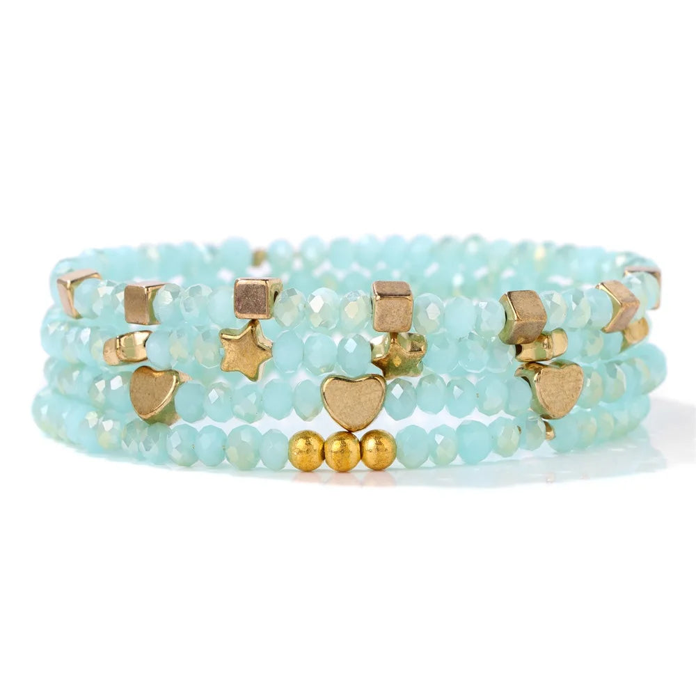 AVERLLA™  4pcs Natural Stone Beaded Bracelets