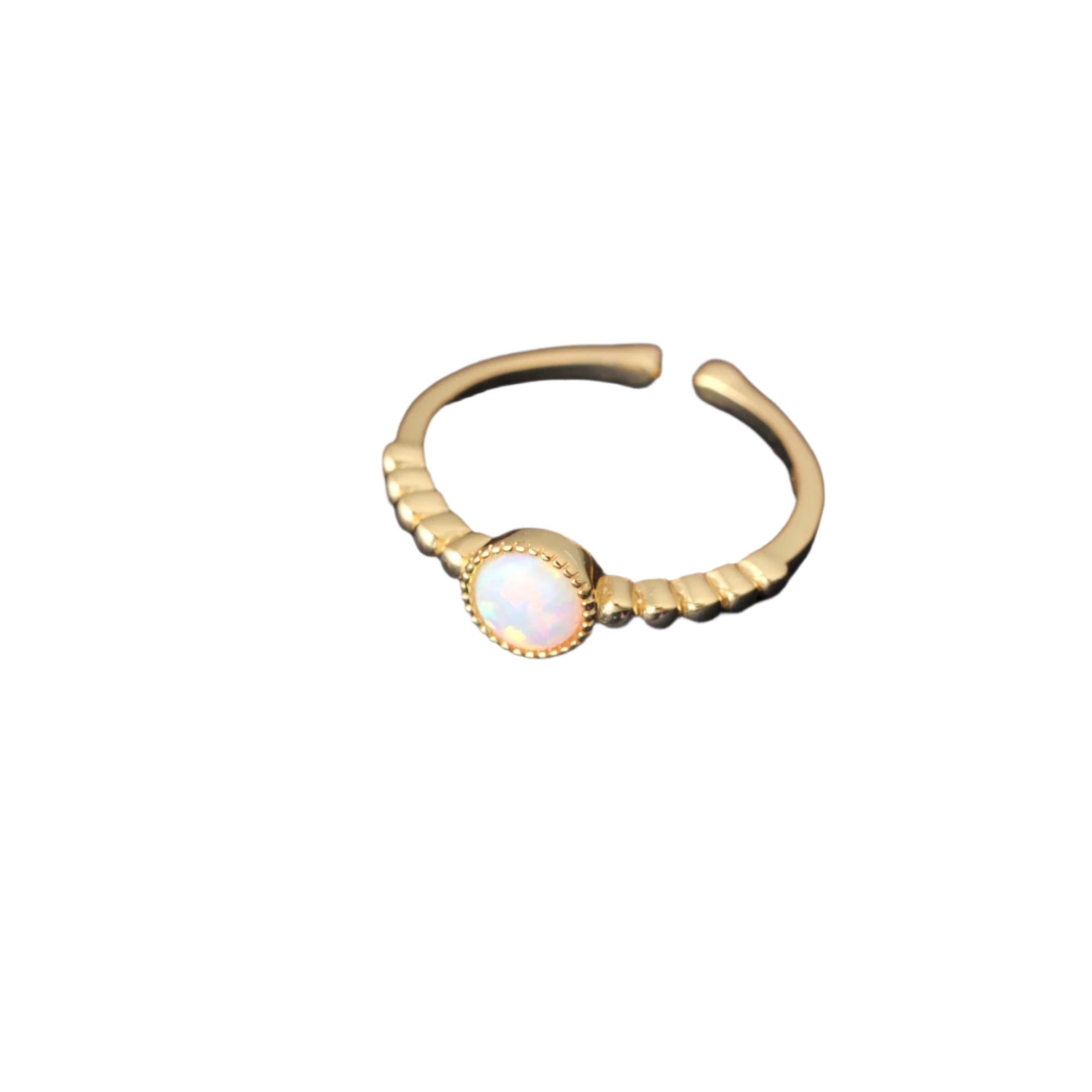 AVERLLA™ Eternal Flame White Fire Opal Adjustable Ring