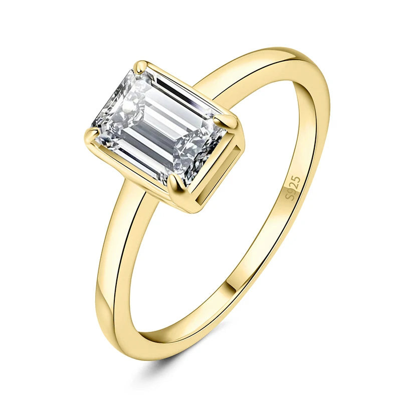 AVERLLA™ Moissanite 1ct Emerald Cut Solitaire Ring