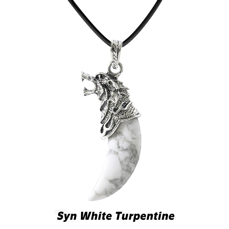 AVERLLA™ Wolf Tooth Natural Stone Pendant - Rose Quartz,