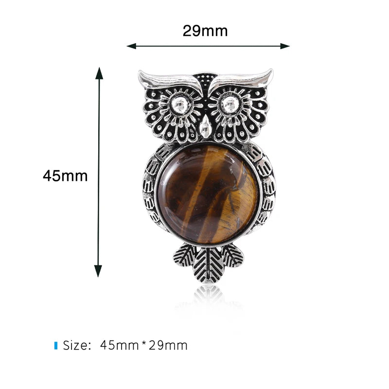 AVERLLA™ Wise Charm Owl Natural Stone Pendant Jewelry