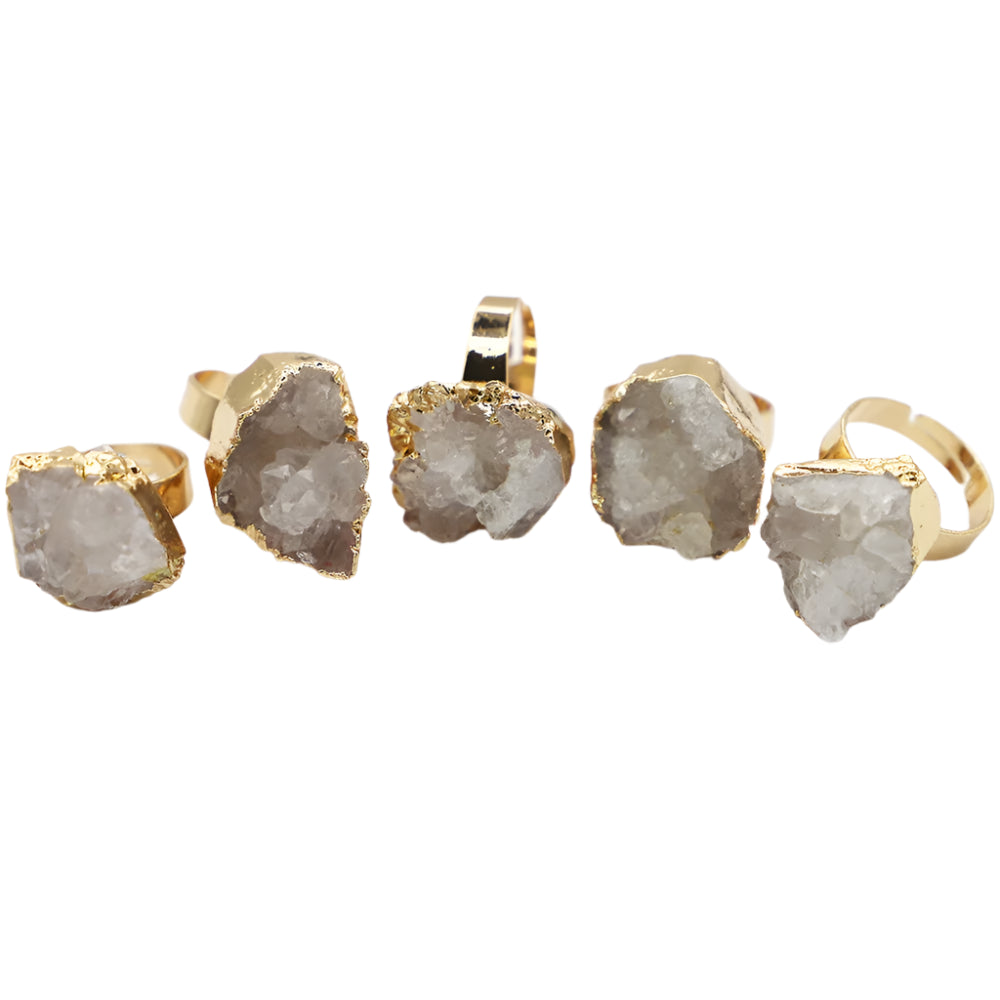 AVERLLA™ Gold-Plated Druzy Crystal Adjustable Rings