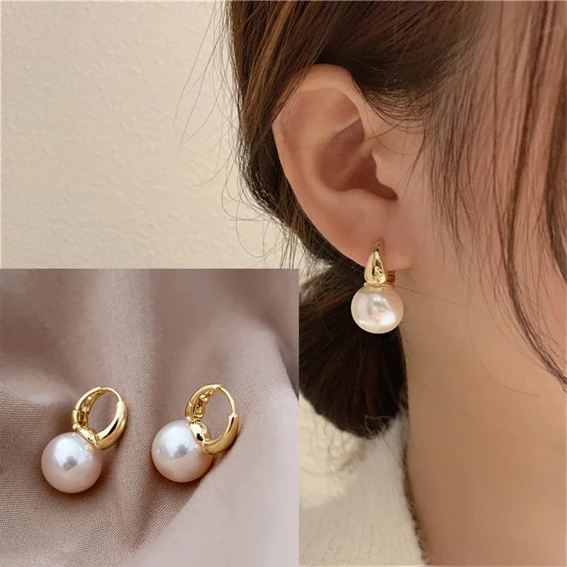 AVERLLA™ Minimalist Silver Pearl Earrings for Women