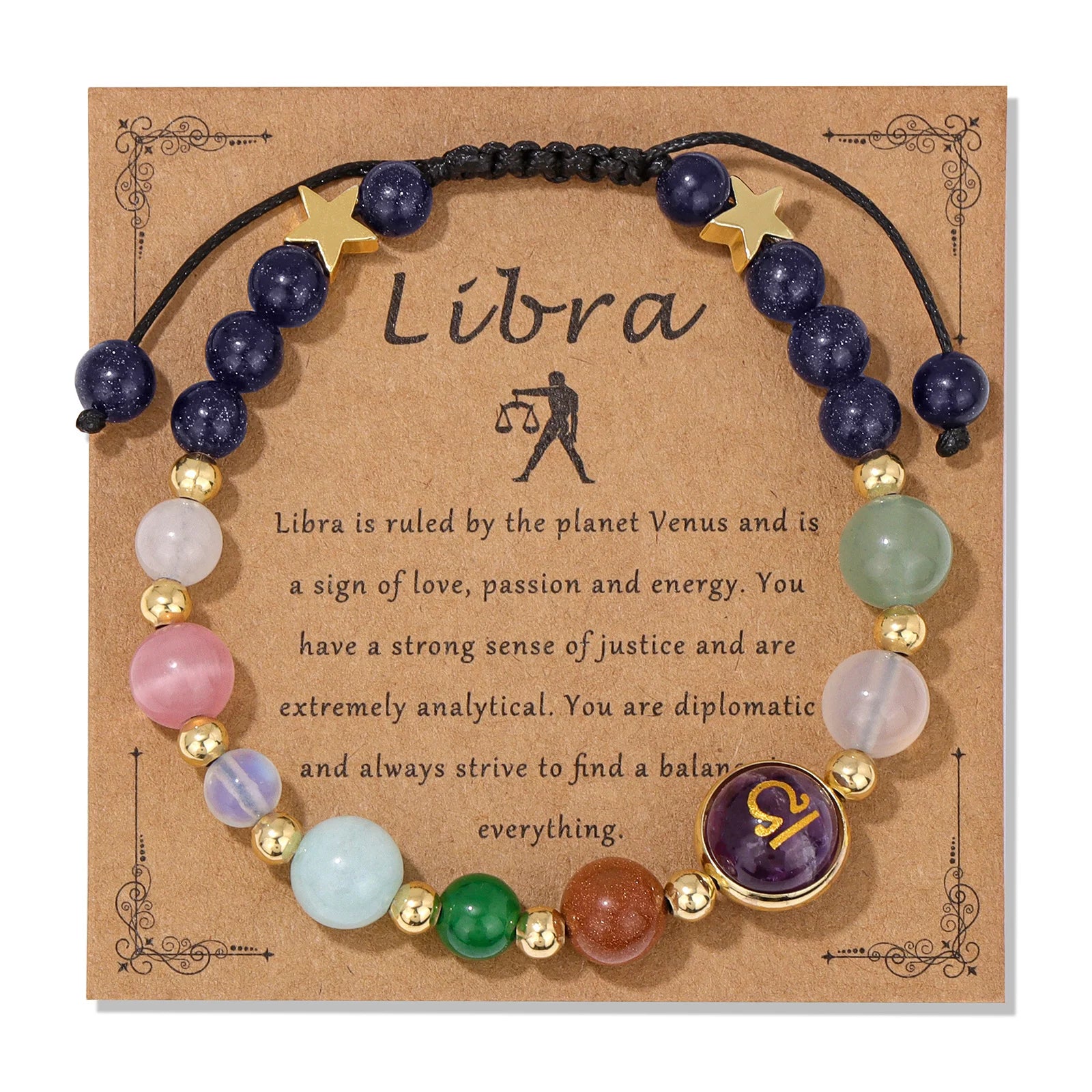 AVERLLA™ Zodiac Natural Stone Charm Bracelet