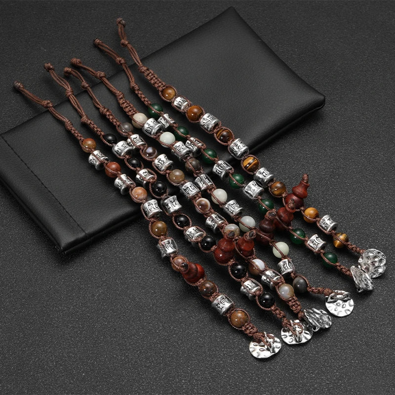 AVERLLA™ Tibetan Buddhism Natural Stone Beads & Red Sandalwood Rosary Bracelet