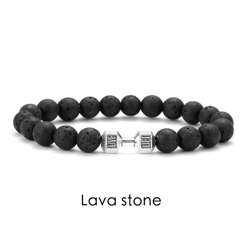 AVERLLA™ Lava Power Volcanic Stone Dumbbell Bracelet