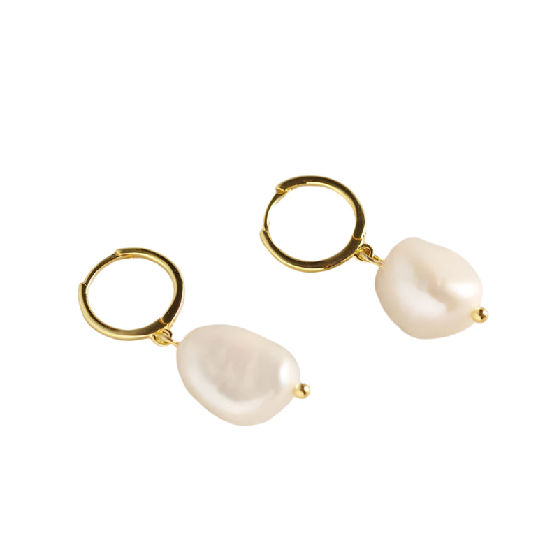 AVERLLA™ Baroque Pearl Sterling Silver Hoop Earrings