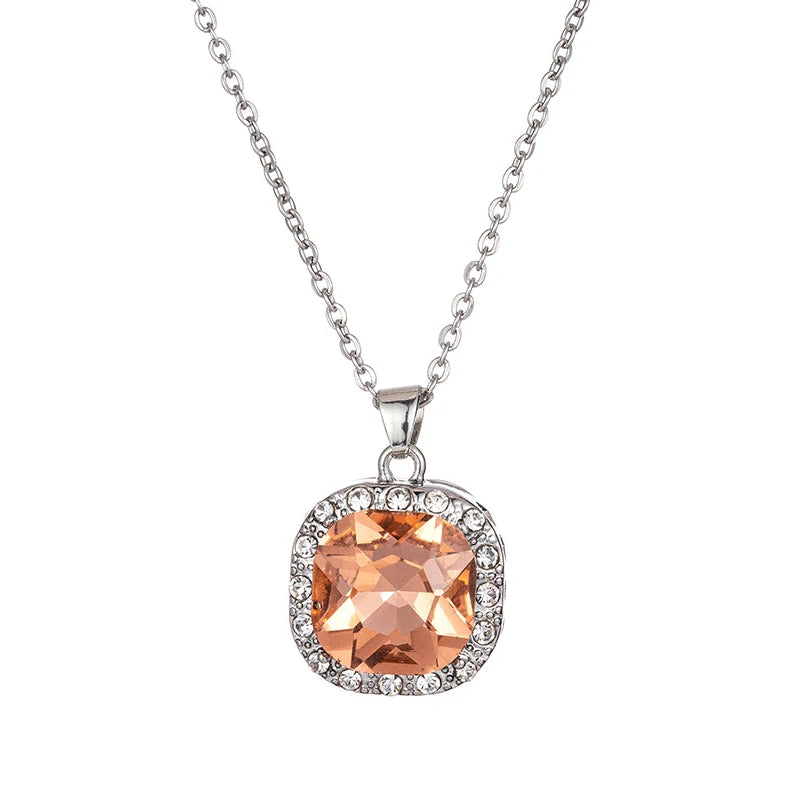 AVERLLA™ Zircon Pendant Silver Necklace