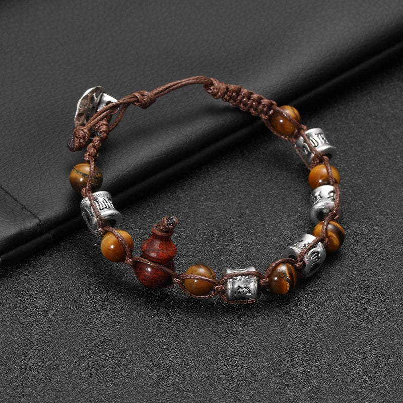 AVERLLA™ Tibetan Buddhism Natural Stone Beads & Red Sandalwood Rosary Bracelet