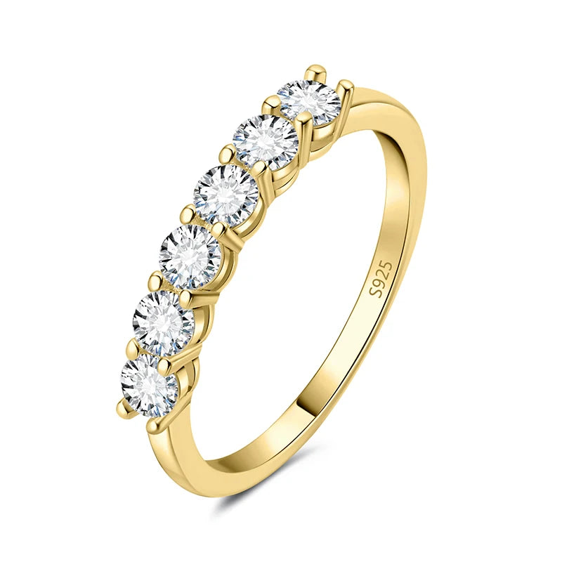 AVERLLA™ Moissanite 6-Stone Engagement Band Ring