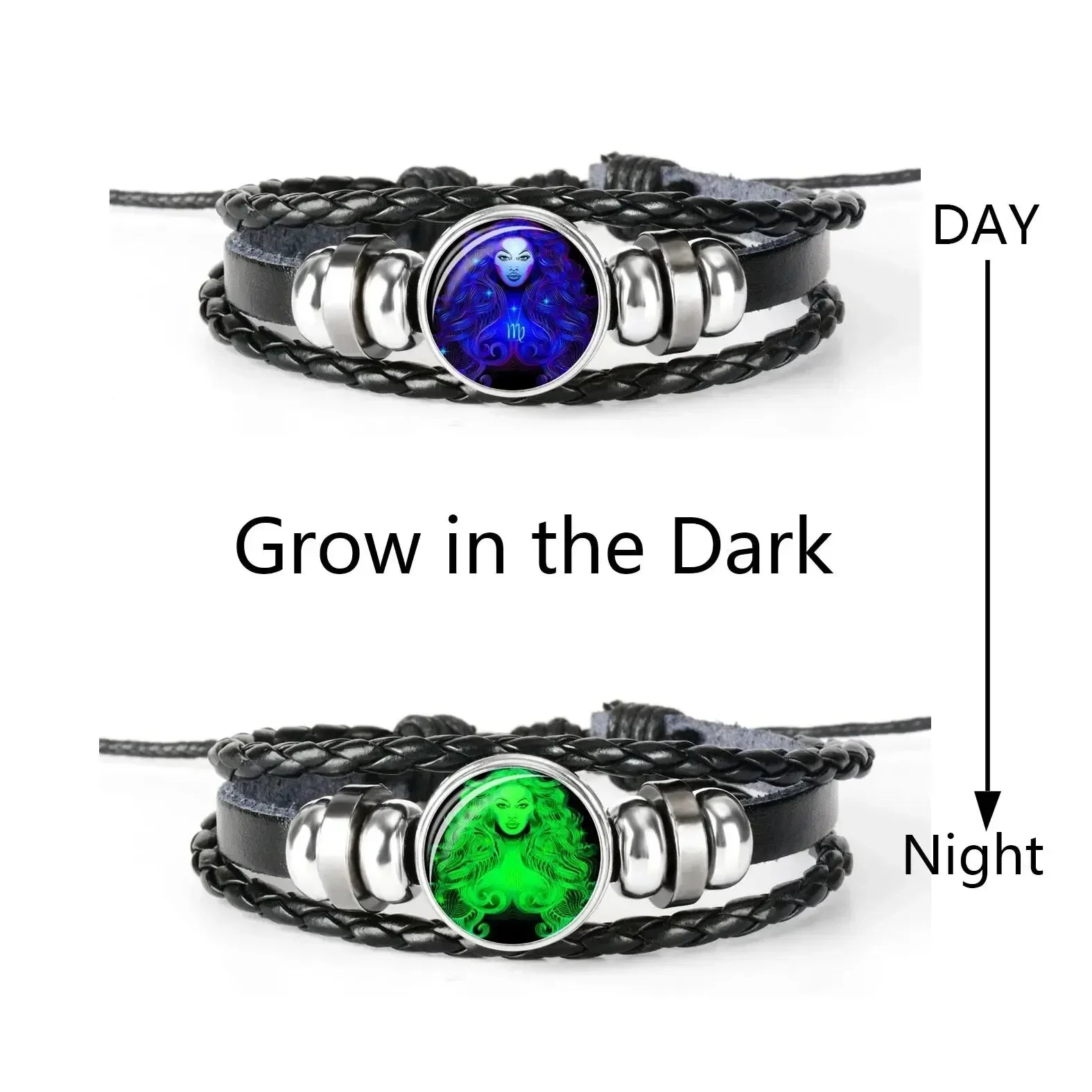 AVERLLA™ Luminous Zodiac Charm Leather Wrap Bracelets