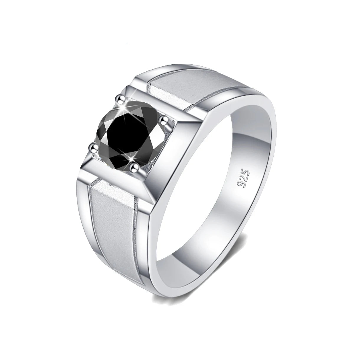 AVERLLA™ 2 Carat Black Moissanite Ring in 925 Sterling Silver for Men